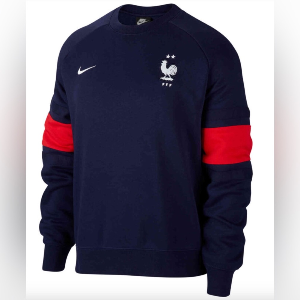 Nike France football federation men’s fleece crewneck. Size small. New with tags